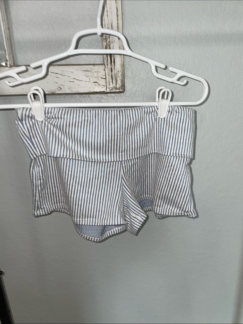 Altar'd State Blue & White Striped Shorts